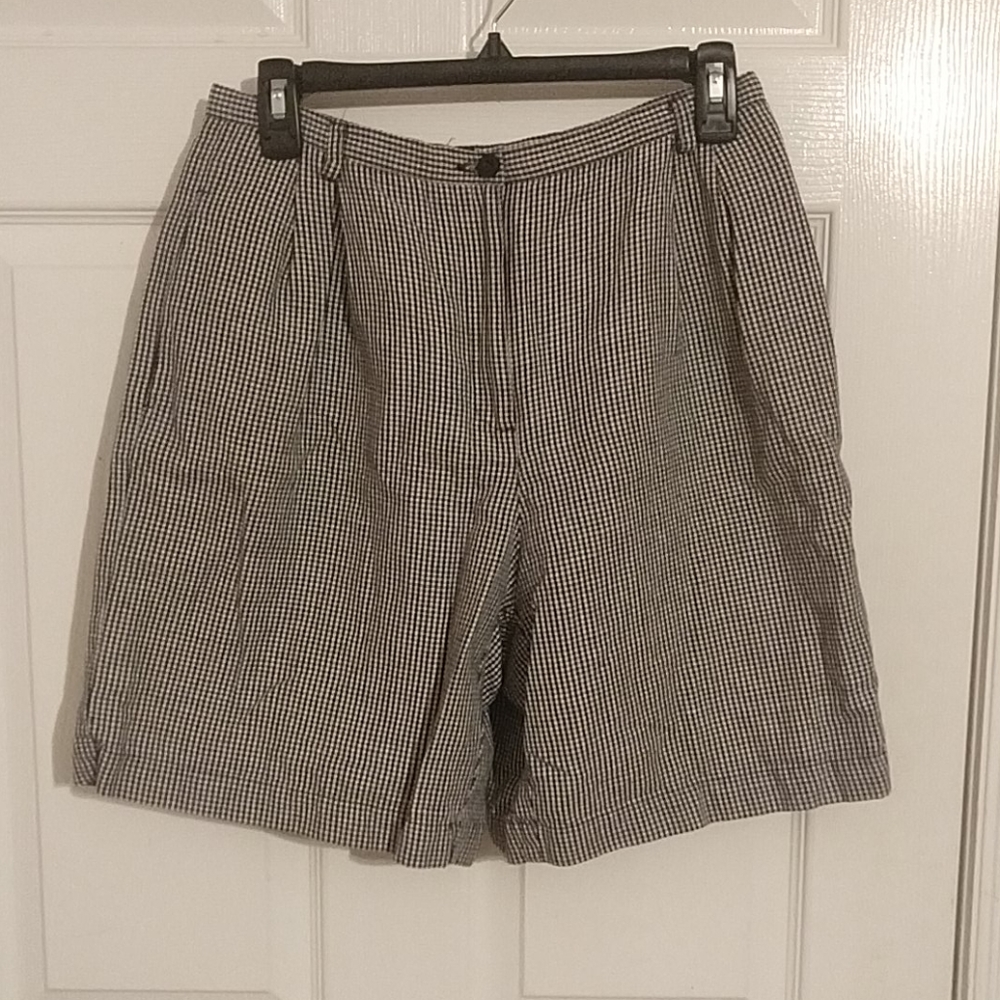 Vintage Checkered Mid-Thigh Length Shorts